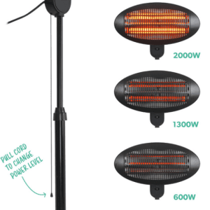 2000W Free-Standing Electric Patio Heater – Versatile and Stylish Heating for Your Outdoor Spac