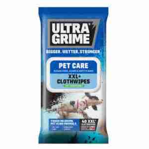 UltraGrime Life Pet Care Cloth Wipes XXL in a large blue 40 pack