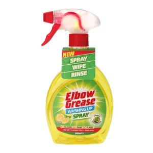 Elbow Grease Washing Up Spray in a clear spray bottle