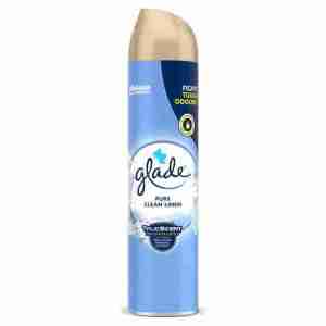 Glade Pure Clean Linen in a 300ml Blue Aerosol Can
