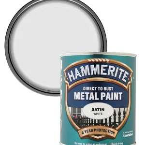 Hammerite Satin White Metal Paint – 750ml