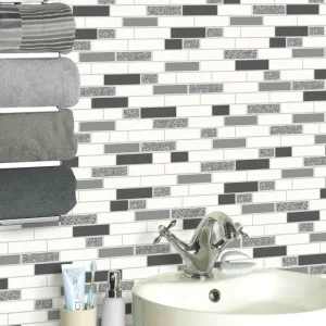 Oblong Granite Black/Silver Wallpaper