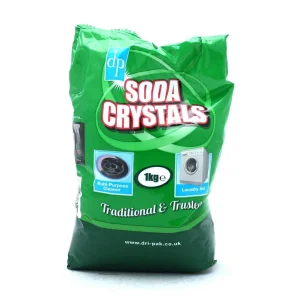 Dri-Pak Soda Crystals in a green plastic 1kg bag