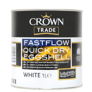 Crown Trade Fastflow Quick Dry Eggshell White 1Ltr