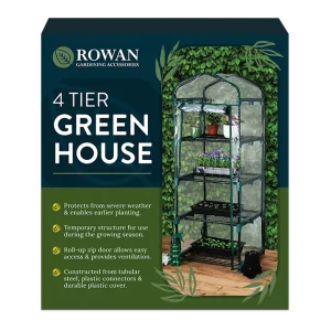 4 TIER GREENHOUSE IN PACKAGING ON WHITE BACKGROUND