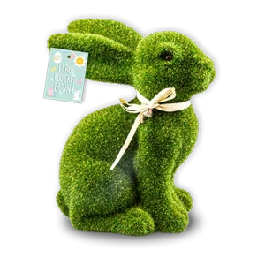 green easter bunny decoration on white background